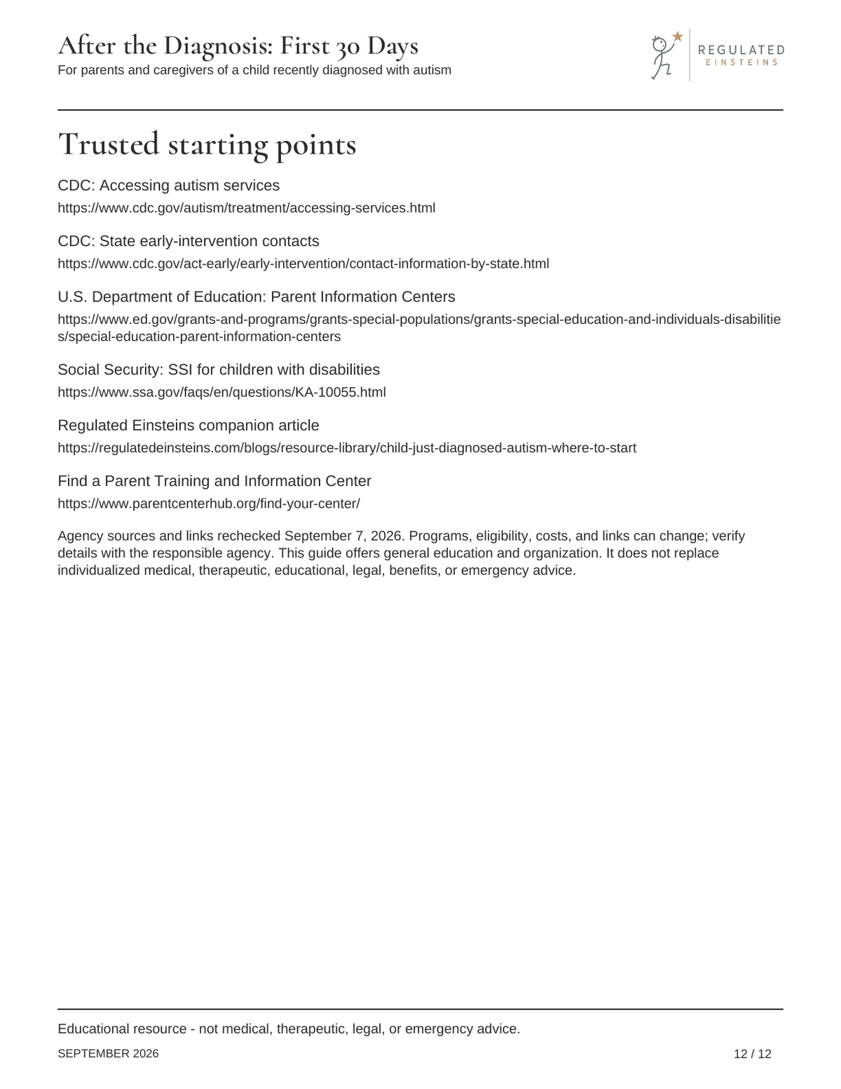 Page 12 of After the Diagnosis: First 30 Days Guide: Trusted starting points