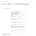 Sensory Patterns to Practical Supports - printable and fillable PDFs, showing the actual opening page